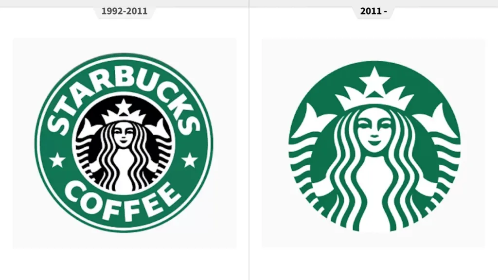 versiones del logo de Starbucks